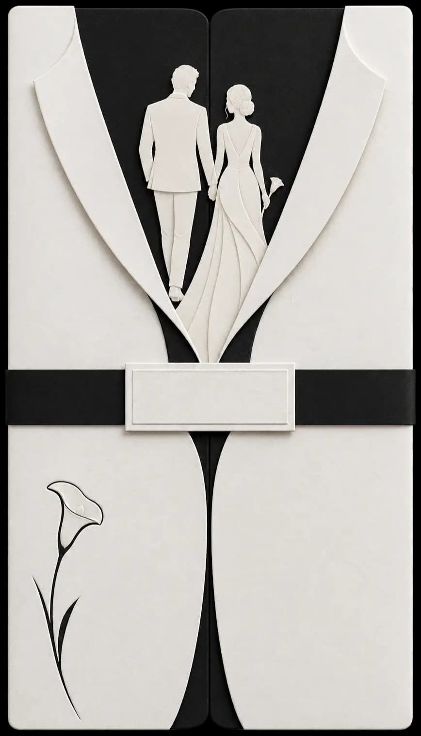 Black and White Tie invitation preview