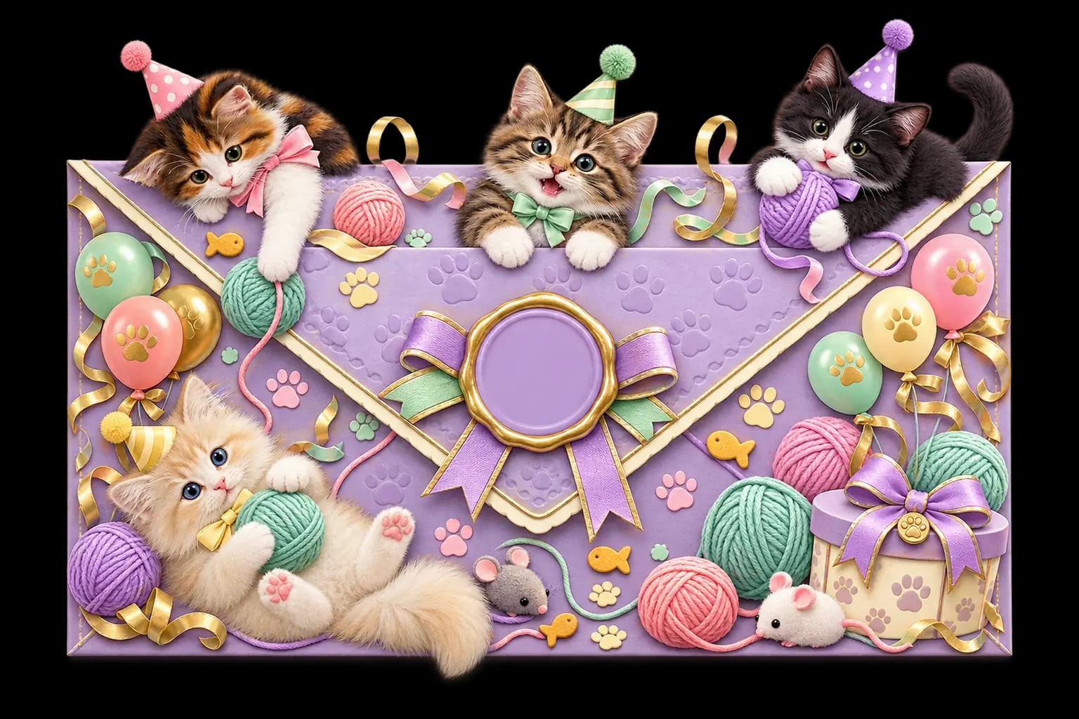 Cute Cat Party invitation preview