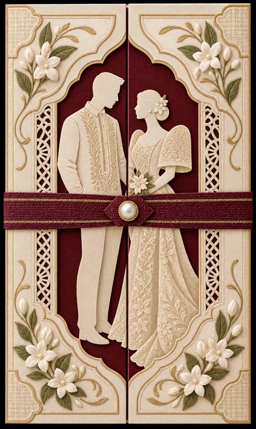 Classic Filipiniana Silhouette invitation preview
