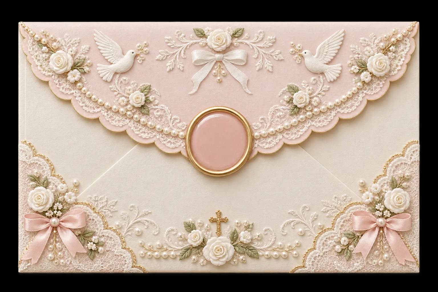 Coquette Baptism invitation preview
