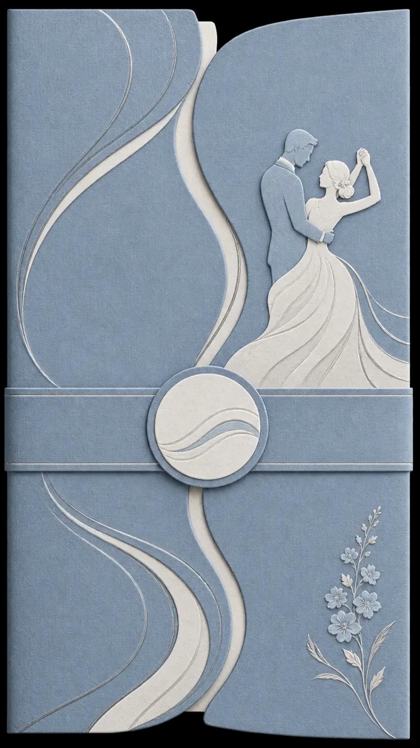 Dusty Blue Minimal invitation preview