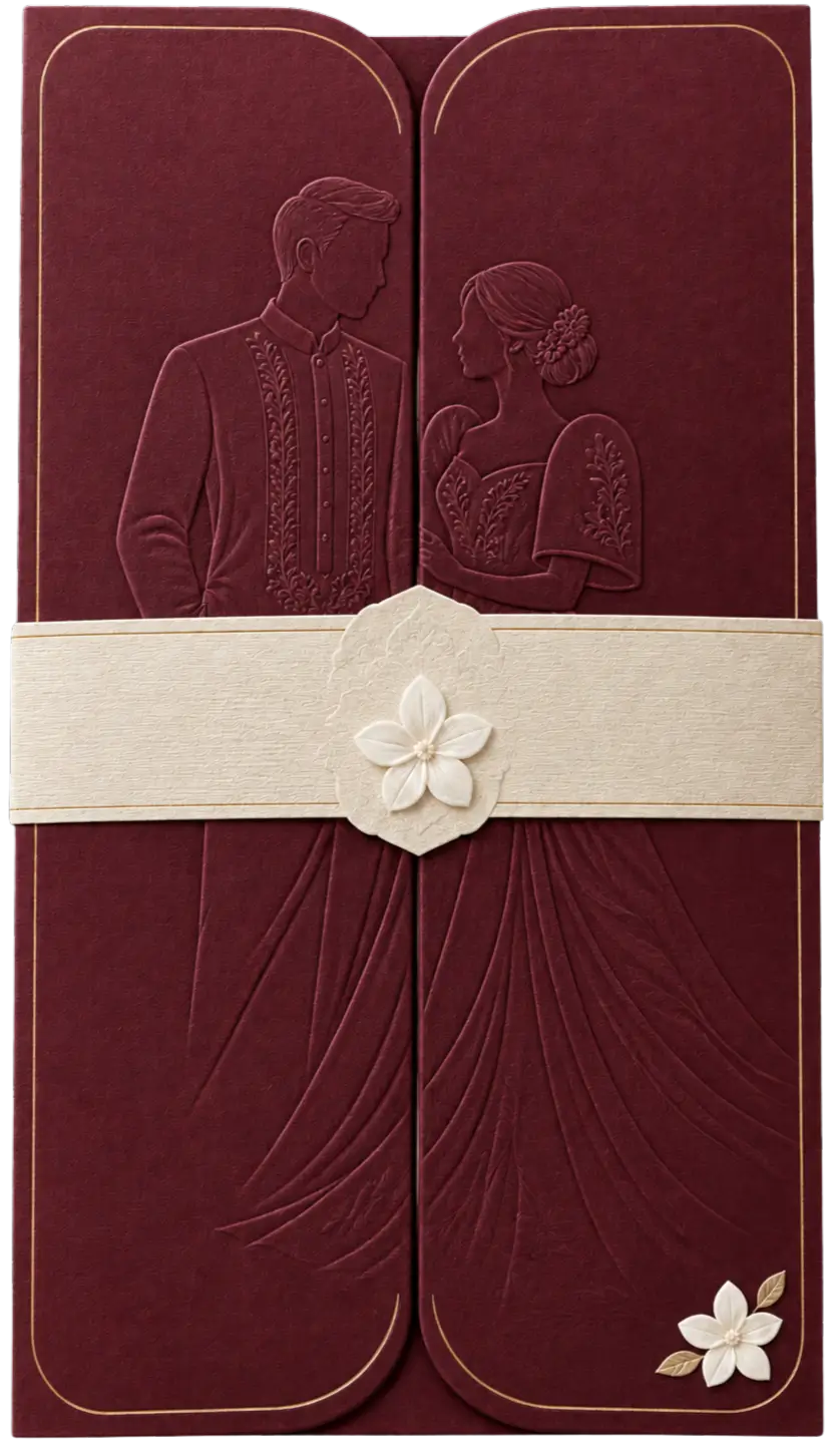 Filipino Red Filipiniana invitation preview
