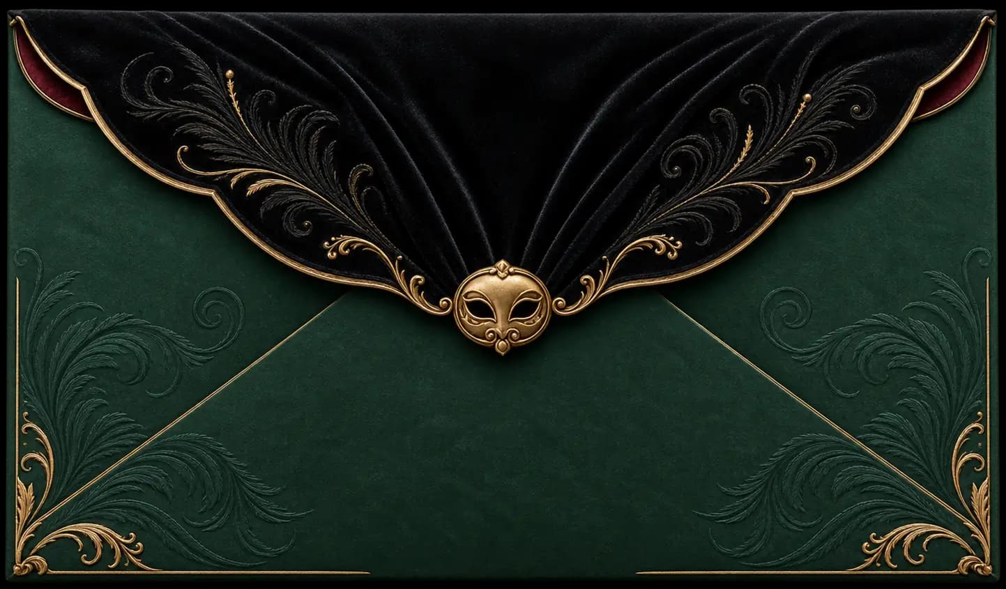 Masquerade Midnight invitation preview
