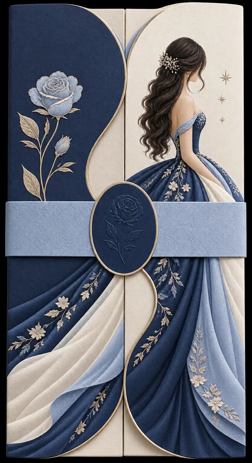 Navy Blue Debutante invitation preview