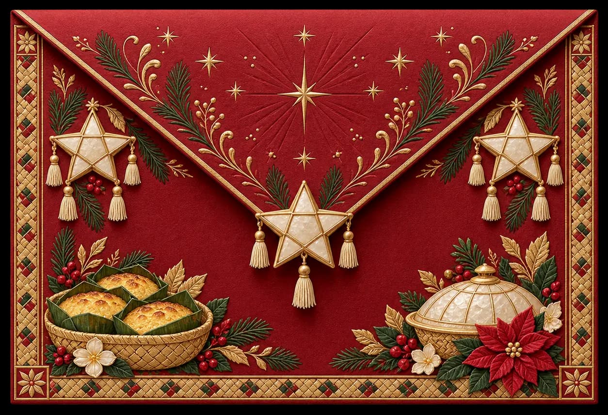 Filipino Christmas — Parol & Noche Buena invitation preview