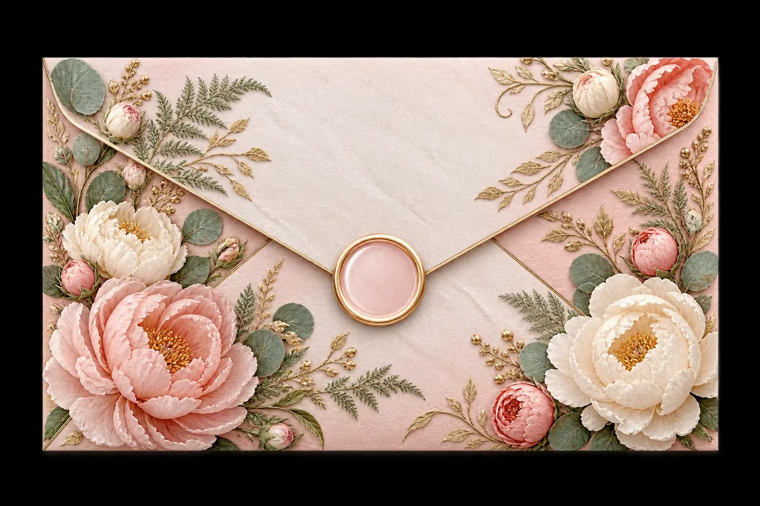 Elegant Blush & Gold invitation preview