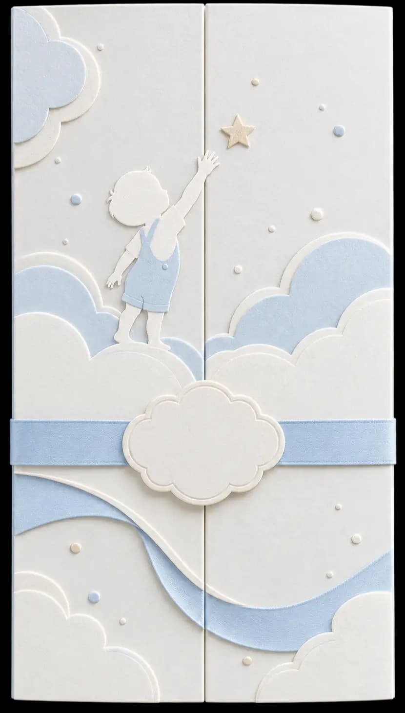 White and Baby Blue Celebration invitation preview